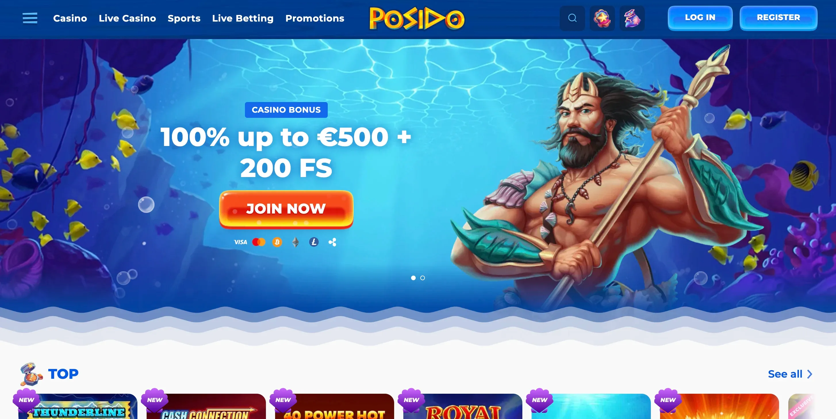 Posido-kasinon kotisivu